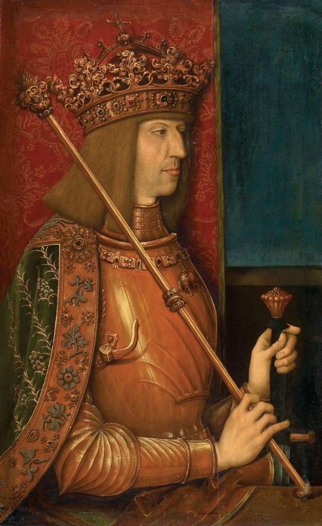 After Bernhard Strigel’s
"Portrait of Maximilian I,"
circa 1508. Collection
Kunsthistorisches Museum,
Vienna.