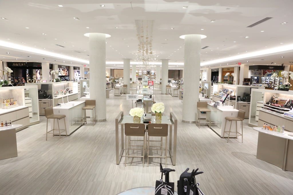 Unlike the previous location, the revamped Saks is only two floors. The first floor is comprised of cosmetics, handbags, 10022-SHOE, Bar 12, Jewelry, and Men's (clothing, shoes accessories). (Photo by Priscilla Dickson)