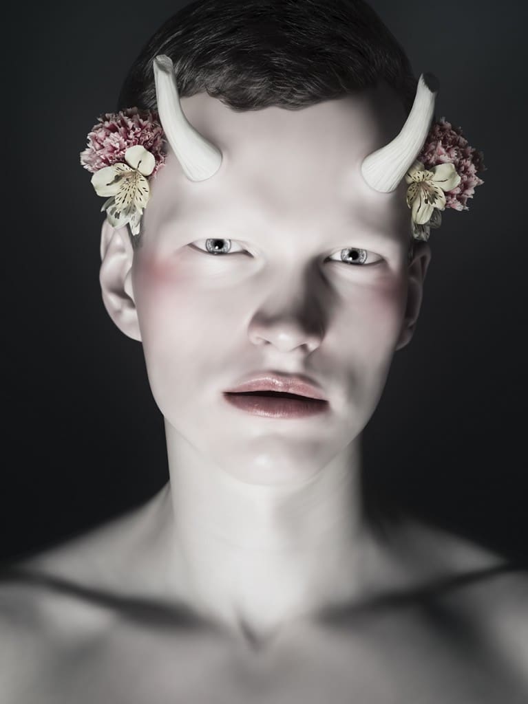 Russian talent Oleg Dou's "Narcissus 2," 2015, at Deborah Colton Gallery, bows both to the future and the Greco-Roman past. (Courtesy the artist and gallery)