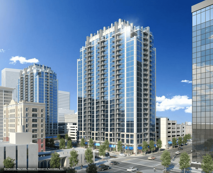 Skyhouse Main sits next door to the existing Skyhouse Houston. 