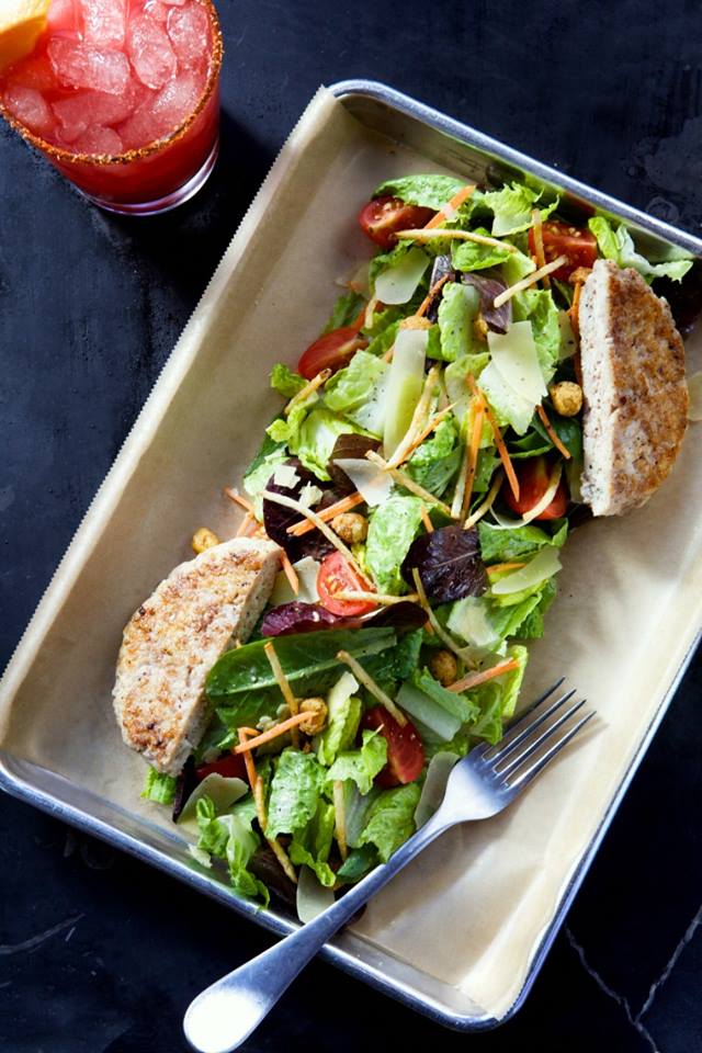 An array of salads is also available for those in the mood for lighter fare. 