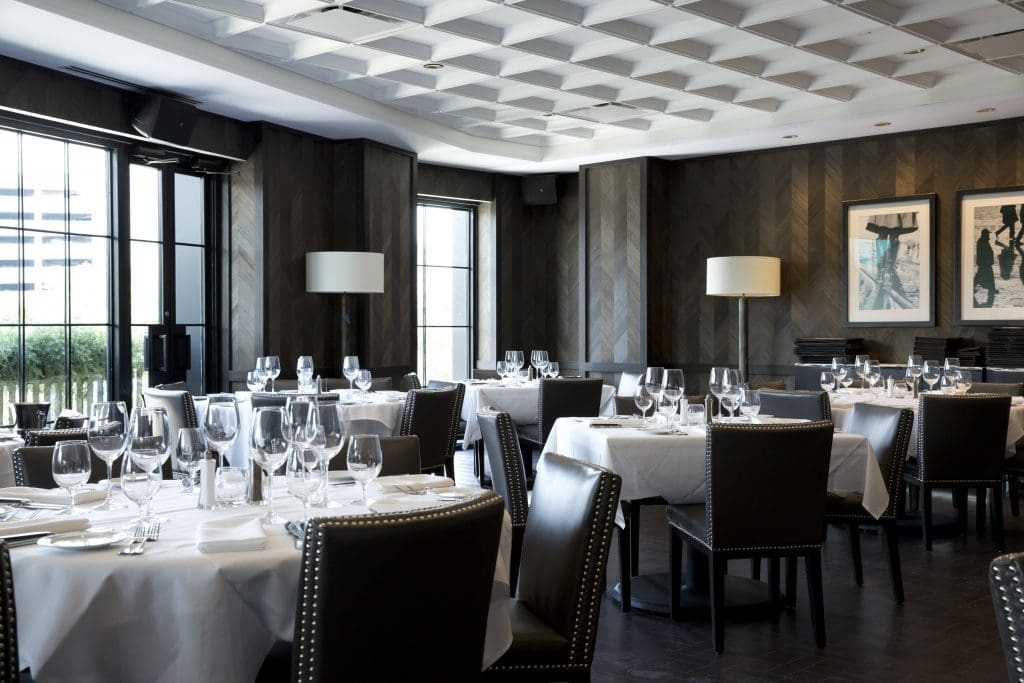 Steak 48's interiors showcase a light, airy feel. (Photo by Jenny Antill Clifton) 
