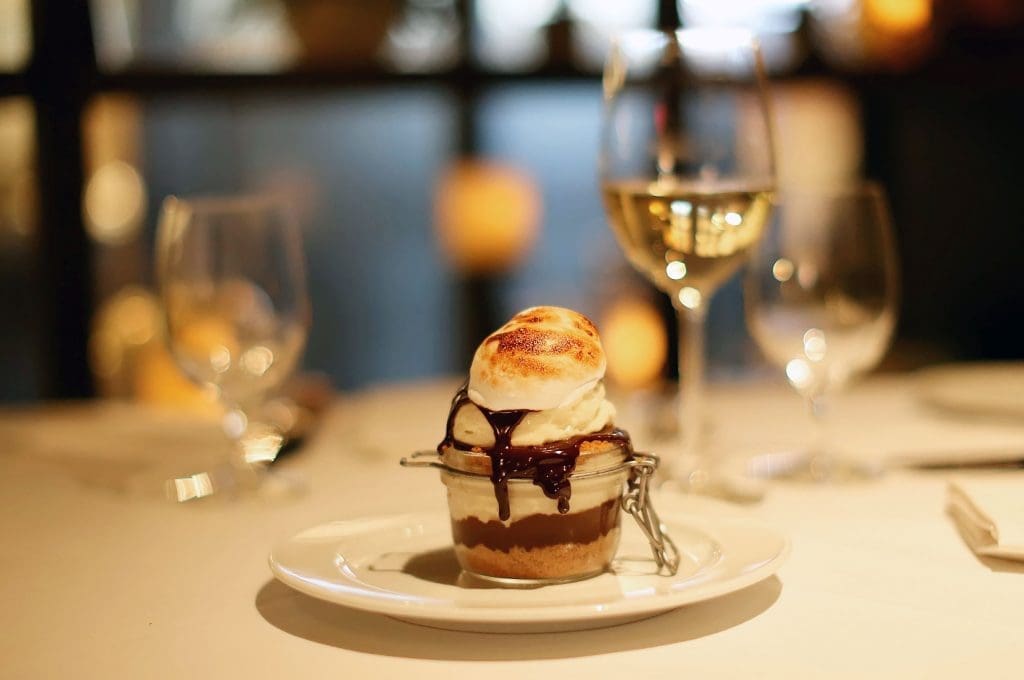 Finish your meal with a dessert like the smores in a jar. 