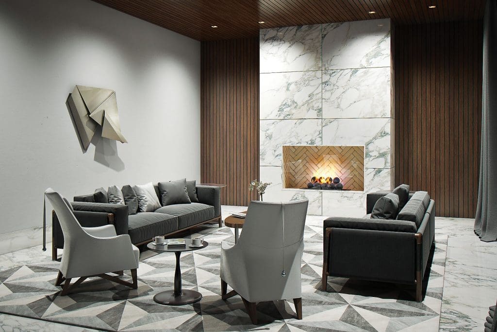 Giorgetti Houston lobby, with Giorgetti Urban sofa and Mobius armchairs.