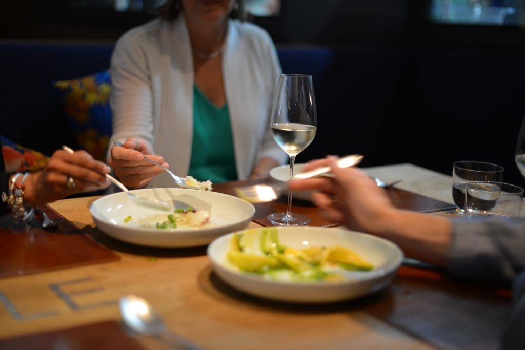 At the table