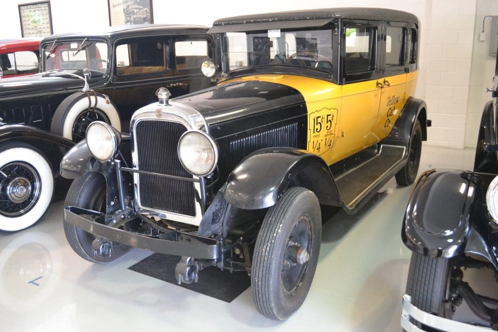 This is the Yellow Cab that taxi driver Ernie used to shuttle George around Bedford Falls in “It’s A Wonderful Life.” Despite its GMC moniker, this 1930 Yellow Cab features a Buick truck chassis and had been completely disassembled when Mr. Bulgari bought it in May 2008 in California.