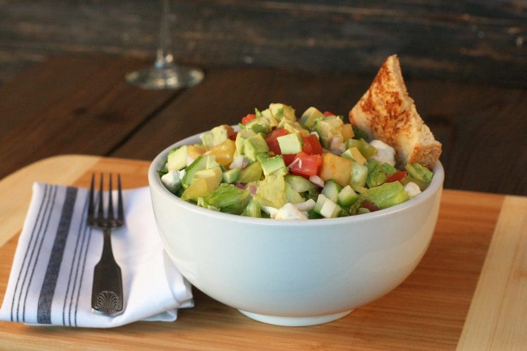 In the mood for something light? Try the avocado farm chop salad. 