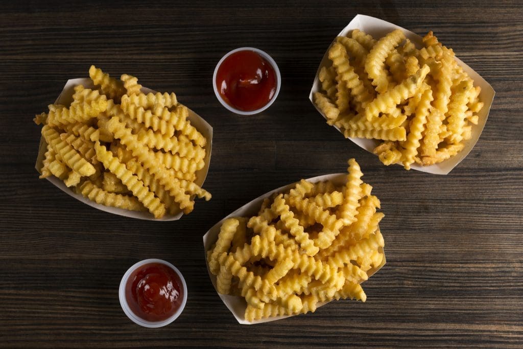 Shake Shack's crinkle fries are also on hand. 