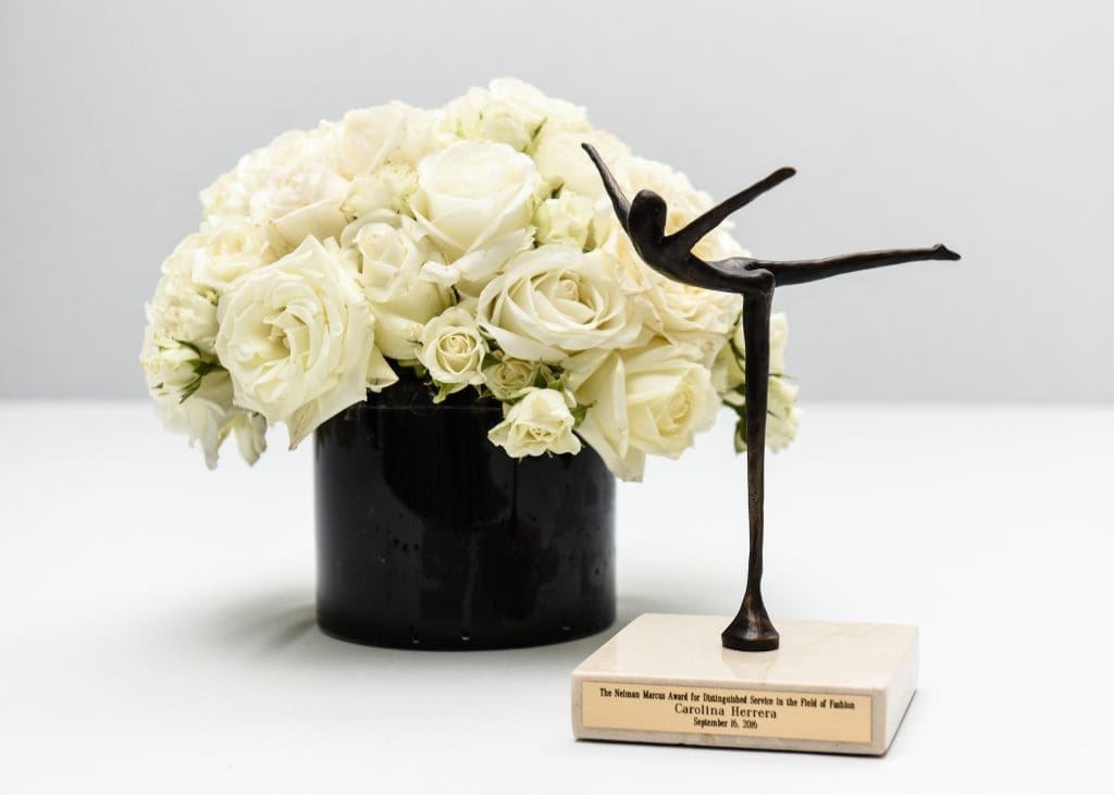 Carolina Herrera received the Neiman Marcus Award for Distinguished Service in the Field of Fashion.