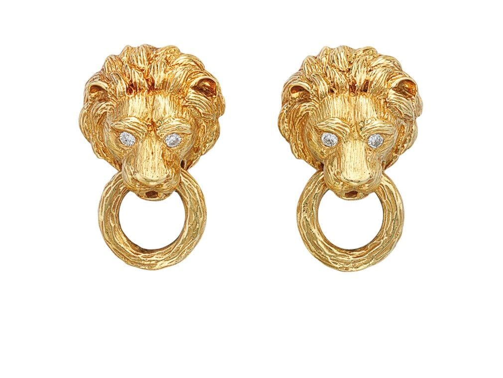A pair of Nancy Reagan's diamond and gold ear clips by Van Cleef & Arpels