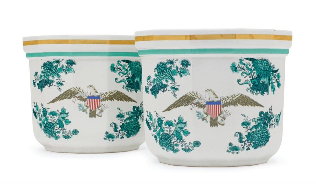 Mottahedeh Chinese export-style porcelain ice pails, 1981