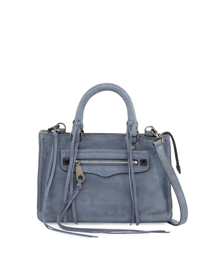 Regan micro leather satchel bag, $245