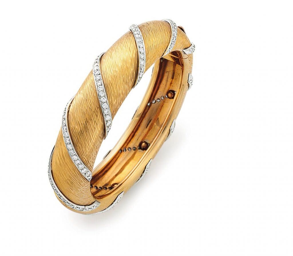 Mrs. Reagan's gold and diamond twisted bangle by Bulgari 