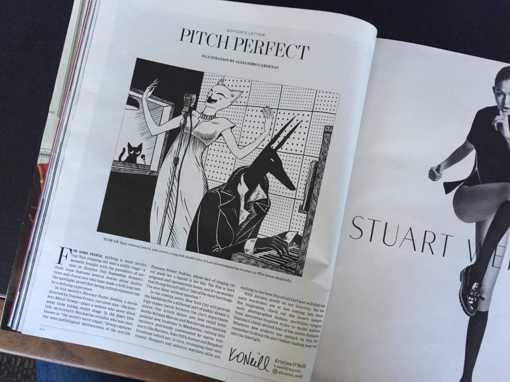 The Wall Street Journal Magazine's editor-in-chief, Kristina O’Neill, featured two cats in her September issue editor’s letter.