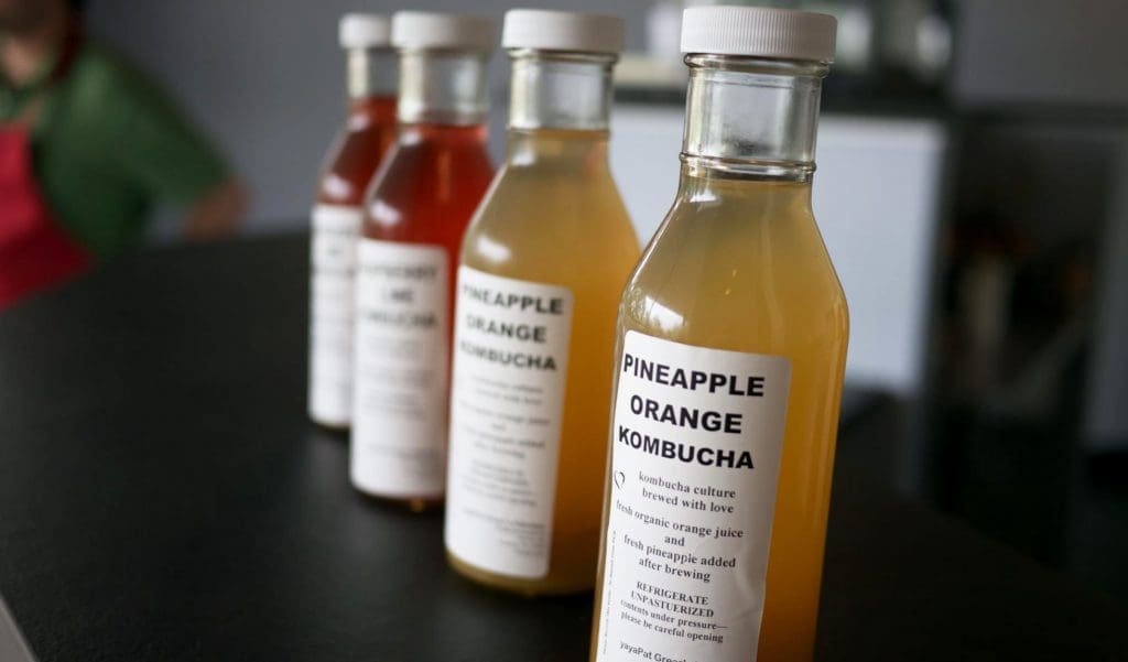 Pat Greer's kombucha comes in an array of seasonal flavors. 