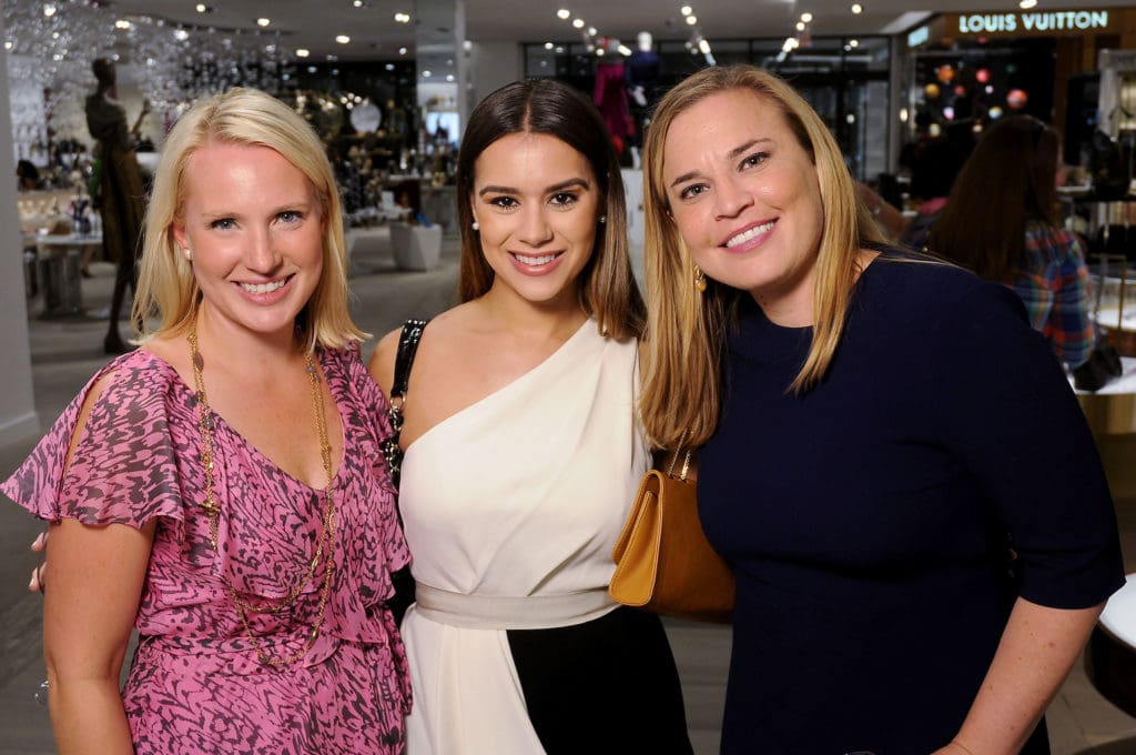 From left: Cathleen Fishel, Sabrina Scruta and Mosie Hackett at the Saks Fifth Avenue Key to the Cure Wednesday Oct. 26,2016.(Dave Rossman photo)