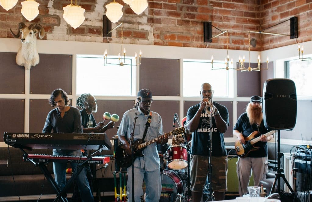 Local band Indiginis delivered upbeat reggae music. 
