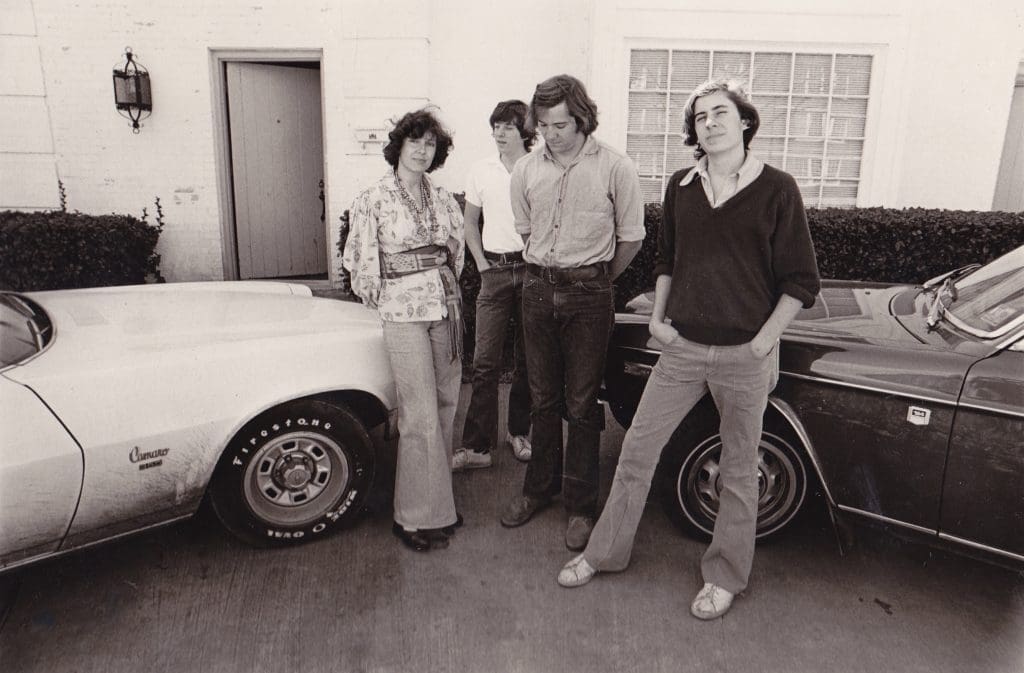 Beverly in 1973 with sons John, Joe, and
Tom at their house on Normandy Avenue