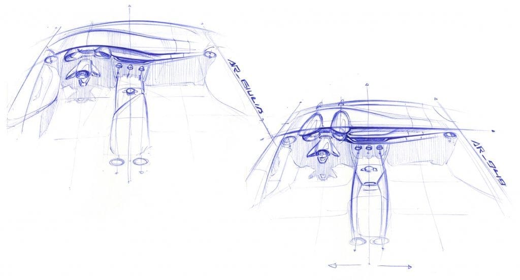Crafting the new model began with a sketch on paper. 