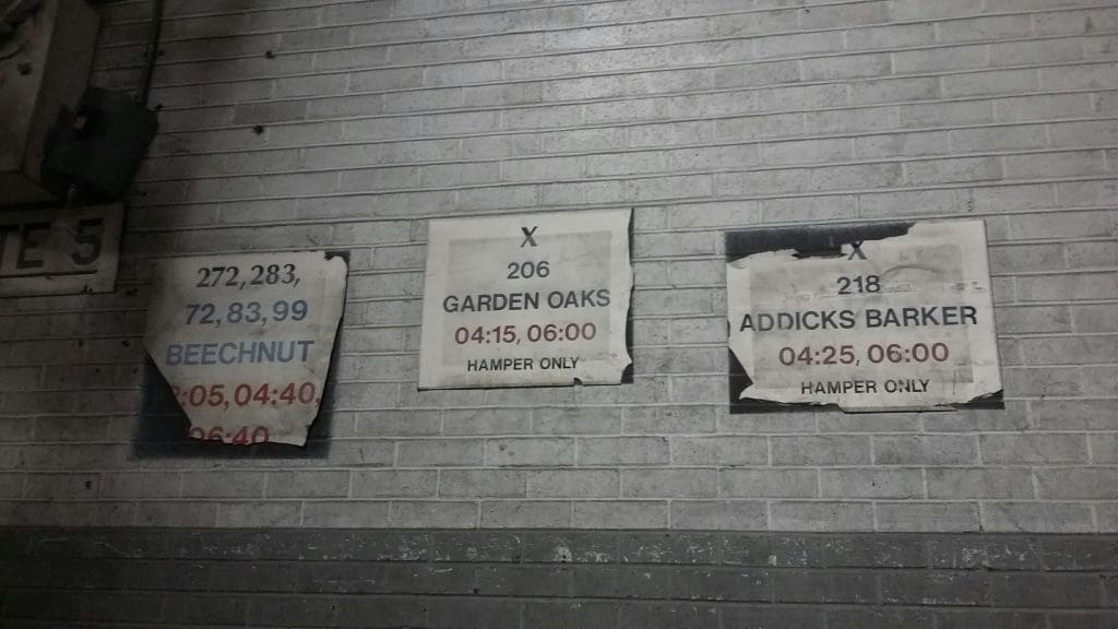 The loading dock of the decommissioned post office gives clues to its former purpose. 
