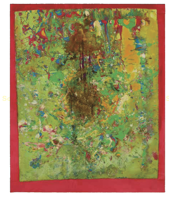Frank Bowling's "Bumpy," 2010. British-based Bowling joins African-American and African Diaspora talents in the volume "Four Generations." (Courtesy Greg R. Miller & Co.) 