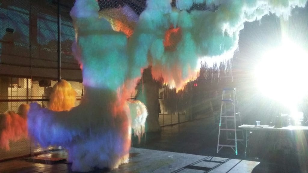 Day for Night art rules. Shoplifter's ethereal site-specific "Ghostbeast" holds court in an area of the cavernous first floor. 