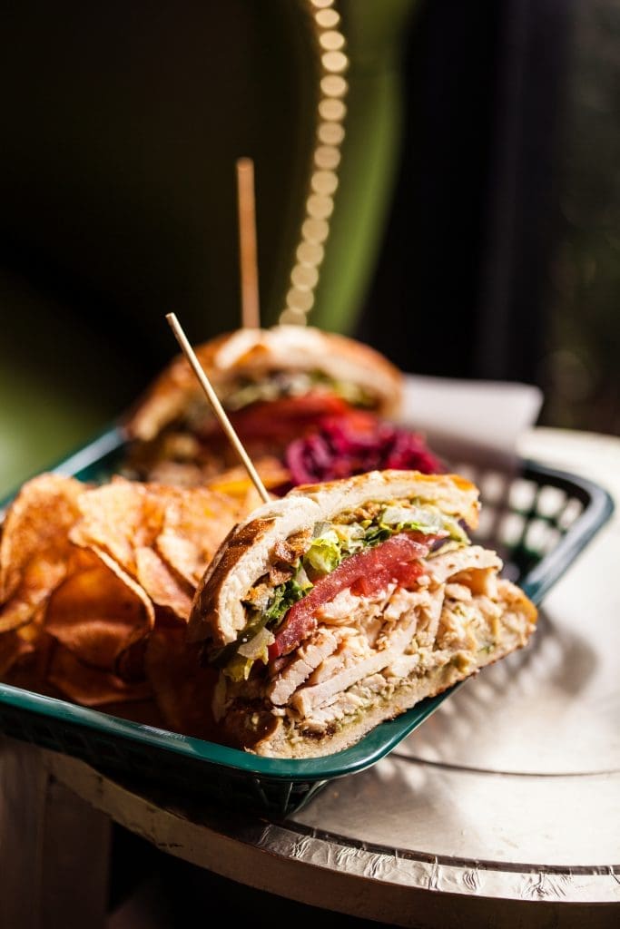A Local Foods staple — the crunchy chicken sandwich. 