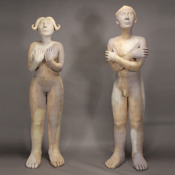 Herold's very first major art acquisition — a towering pair of life-size ceramic figures by Mavis McClure. Acquired from an auction house, they still have pride of place in her dining room.  