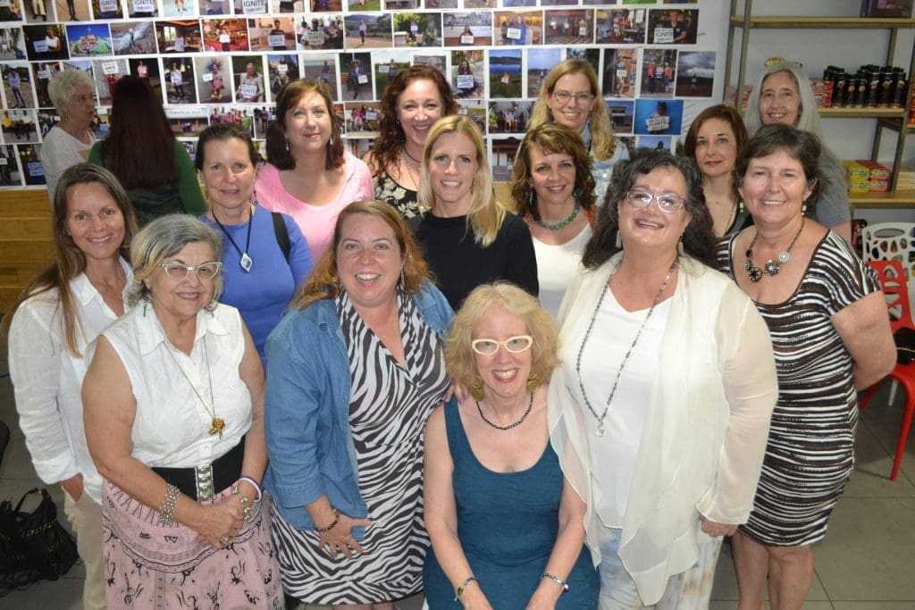 Sarah Gish with girlfriends at the Flo Paris Ignite Your Life! closing party. 