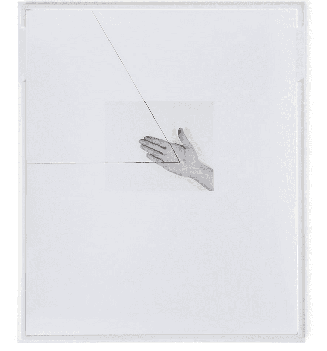 Liliana Porter's nuanced photographic series, "The Line," 2011, is based on images of her hand photographed in the 1970s. (Courtesy Toluca Editions, Paris)