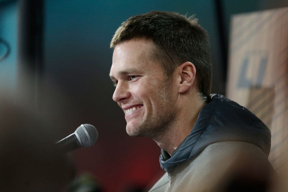 Tom Brady deflected all the Donald Trump and Roger Goodell questions during NFL Media Night.
