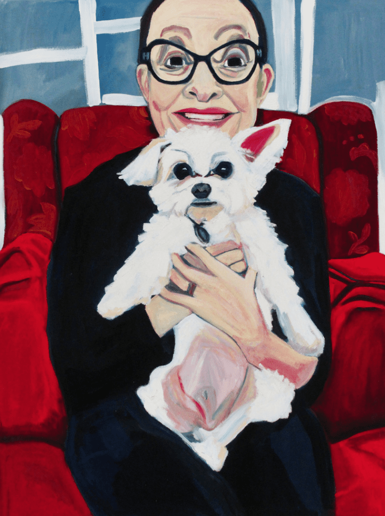 Pets also make a PA in these canvases: Fisher's "Inverse," 2016.