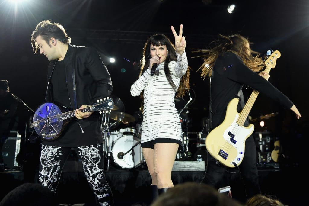 HOUSTON, TX - FEBRUARY 04:  Musicians Neil Perry, Kimberly Perry and Reid Perry of The Band Perry perform onstage during the Taste Of The NFL 'Party With A Purpose' at Houston University on February 4, 2017 in Houston. at University of Houston on February 4, 2017 in Houston, Texas.  (Photo by Nicholas Hunt/Getty Images for Taste Of The NFL)