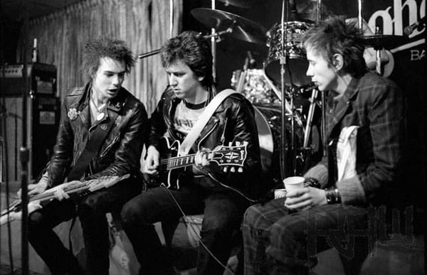 The Sex Pistols tuning up for their 1978 performance at the Longhorn. 
