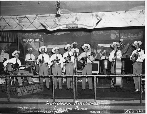 In 1958, Dewey Groom and his act took over the venue, changing its original name from Bob Will's Ranch House to the Longhorn Ballroom. 