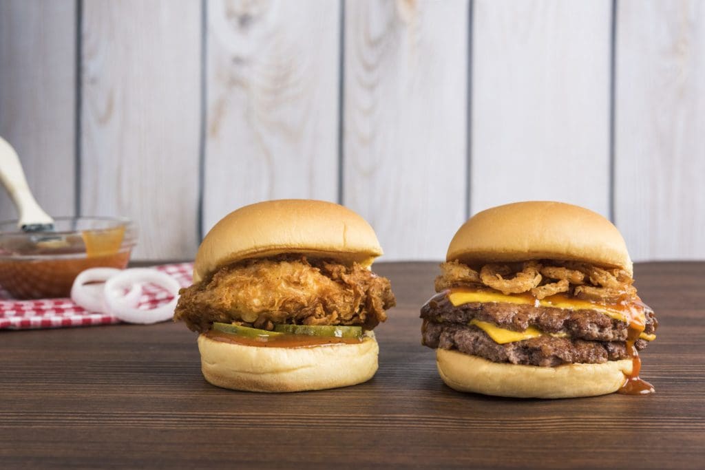 Try the new BBQ Chick'n Shack or Double BBQ ShackMeister Burger.