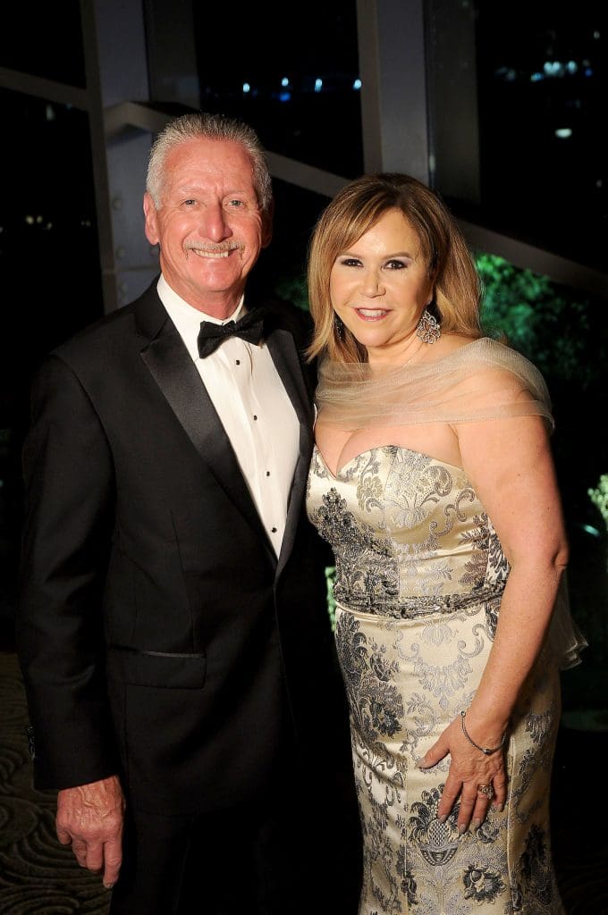 Honoree Cyndy Garza Roberts and her husband Thomas Roberts at the 30th Anniversary Diamond Winter Ball benefitting Crohn's & Colitis Foundation of America at the Hilton Americas Hotel Saturday Feb. 11, 2017.(Dave Rossman photo)