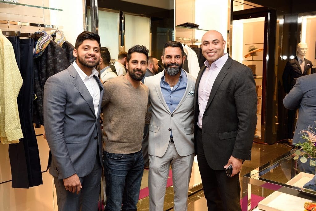 Nuruddin Ali, Kevin Gandhi, Anil Motwani, Chize Gai at Etro 