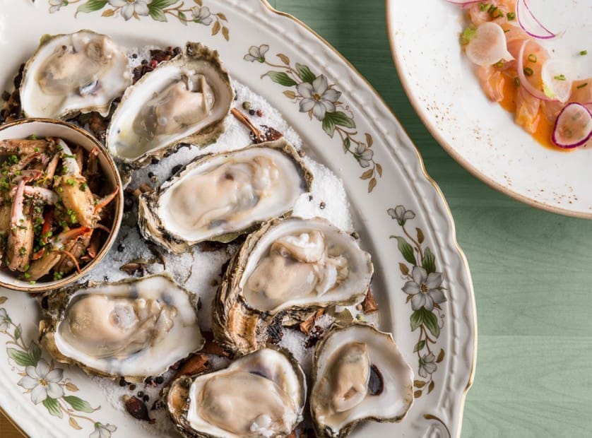 Oysters on the half shell at Bernadine's 