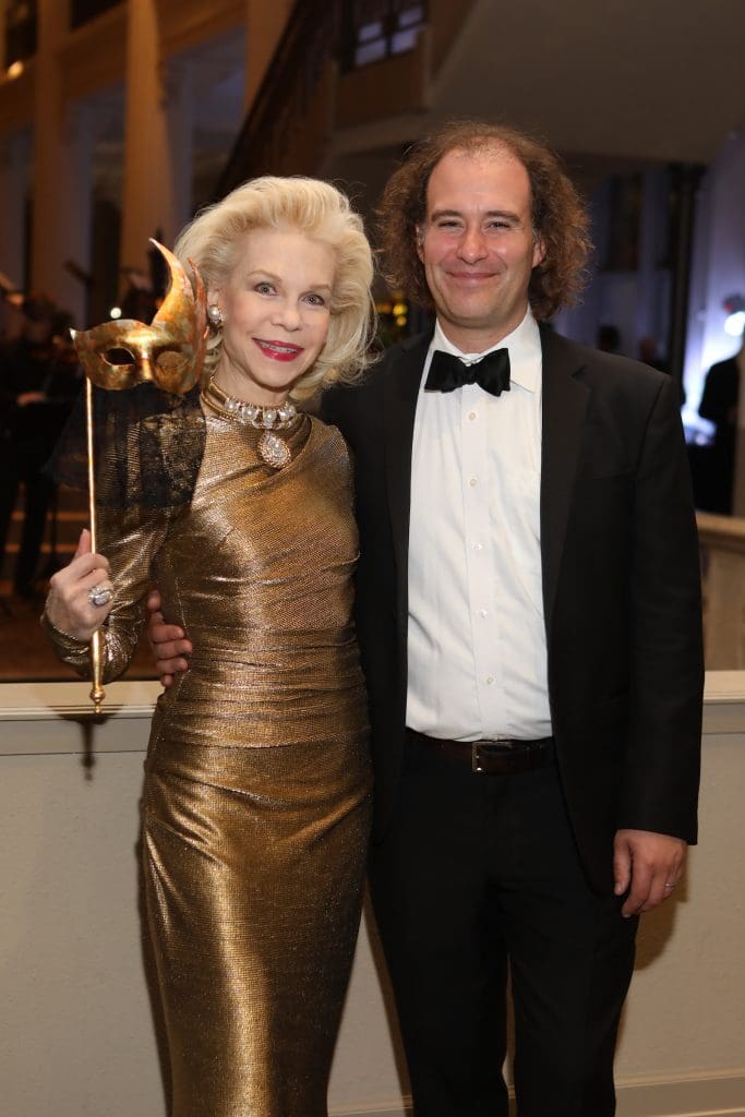 Mercury Gala 2022 honoree Lynn Wyatt with Antoine Plante, Mercury artistic director an co-founder at the 2017 gala.