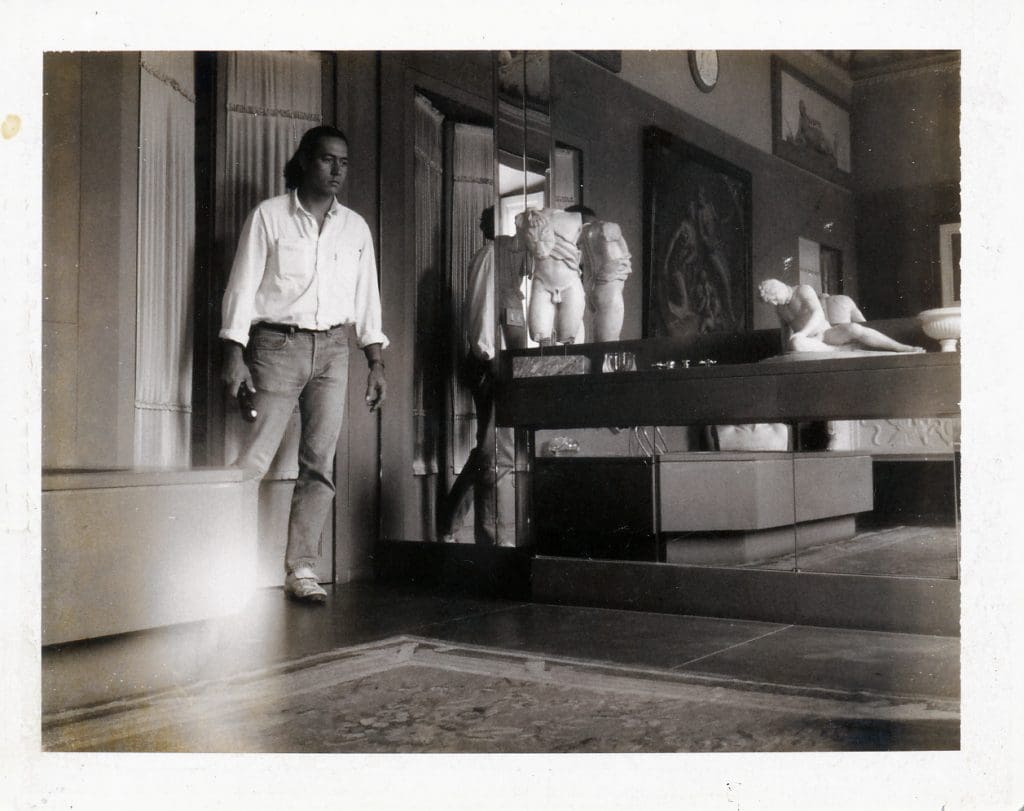 Richard Krall at Gianni Versace's Villa Fontanelle on Lake Como, 1985