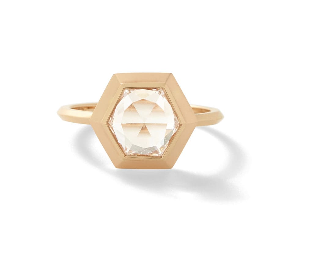 Eva Fehren 18K rose gold “The Etoile" Diamond Ring, $36,000