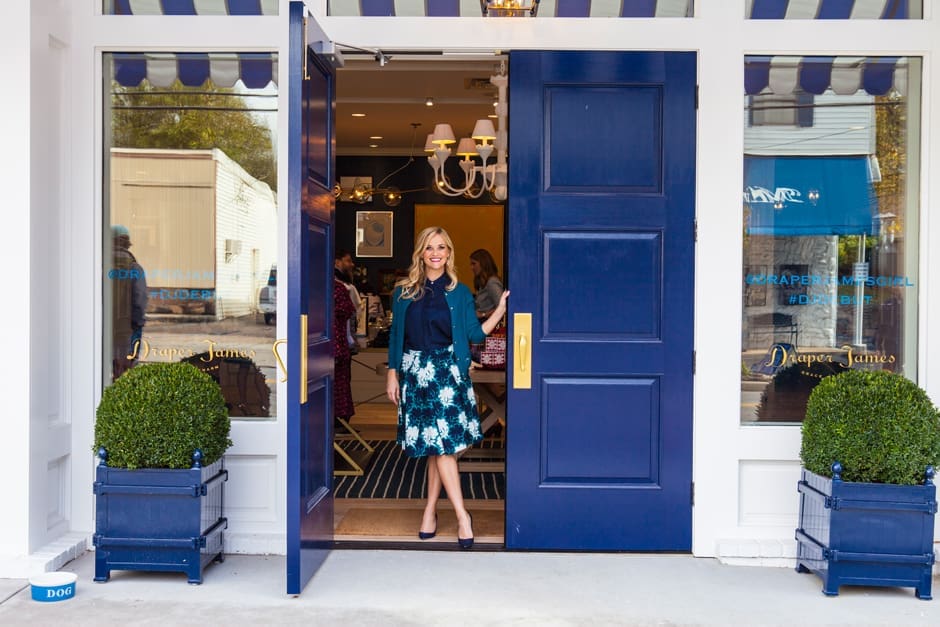 Reese Witherspoon celebrates the opening of her first flagship Draper James Store in Nashville, Tennessee, designed by Mark D. Sikes.