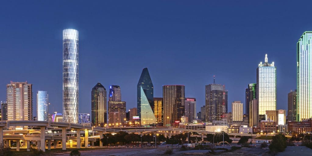 The 70-story tower at left is Foster + Partners’ design for
Hillwood’s proposed skyscraper downtown. (Photo courtesy Foster + Partners)