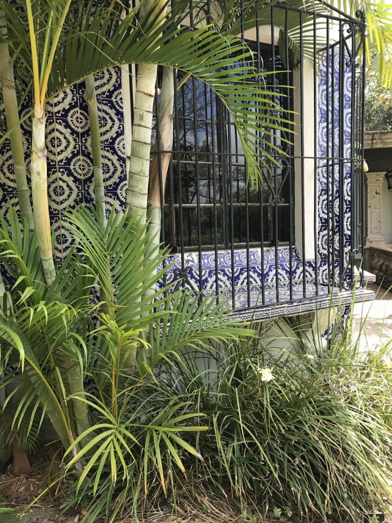 A window overlooking the garden at Quinta Mazatlan.