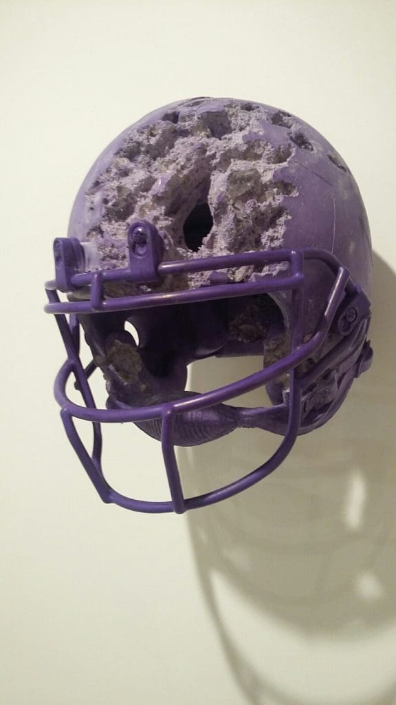 Daniel Arsham's "Amethyst Football Helmut," 2016, at returning Fair exhibitor Galerie Perrotin, would be a perfect acquisition for a Cowboys fan. 