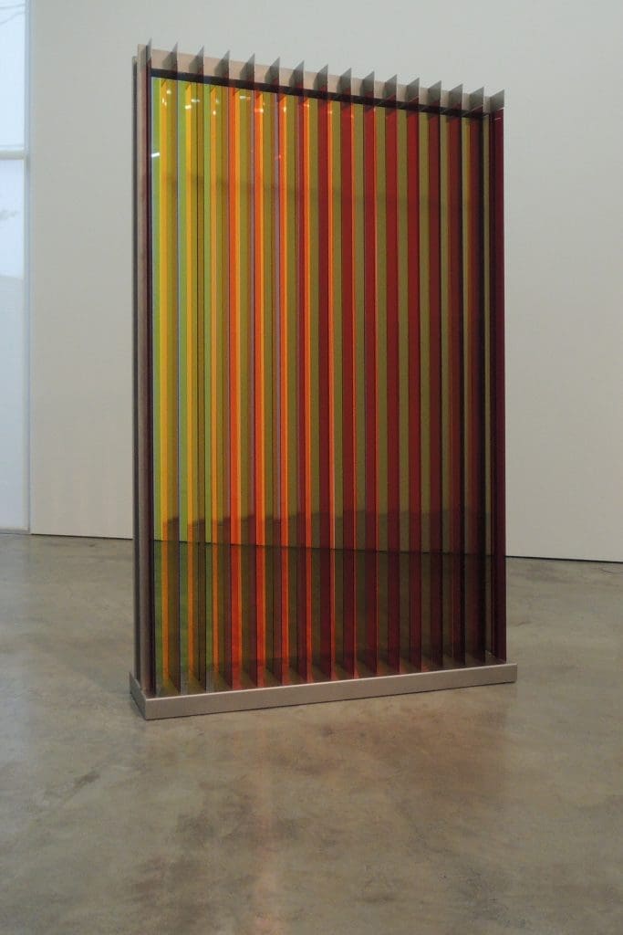 Carlos Cruz-Diez's "Transchromie Dames A," 1965/2009, at Sicardi Gallery (Courtesy the artist and Sicardi Gallery) 