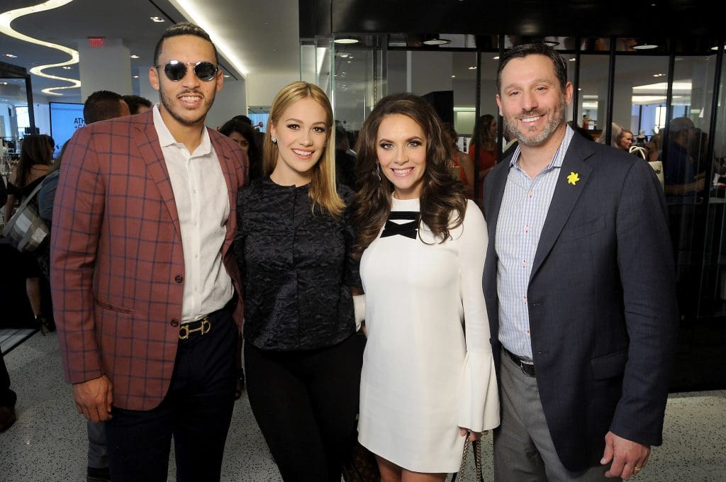 From left: Carlos Correa, Daniella Rodriguez, Joanna Marks and Brad Marks at the TeamUp for Kids & K9s supporting Sunshine Kids & Lance McCullers Jr Foundation at  Tootsies Thursday May 18, 2017. (Dave Rossman Photo)