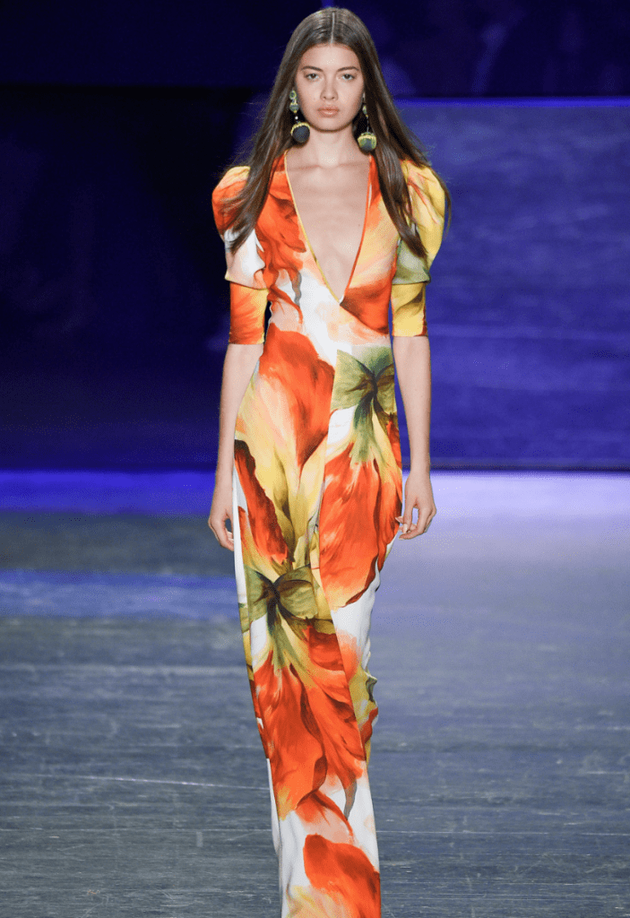 V-neck floral print jumpsuit