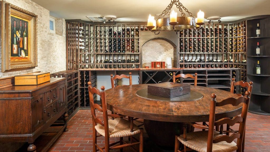 The wine cellar has a state-of-the-art energy saving climate controlled system. 